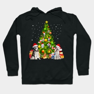 Husky Christmas Tree Hoodie